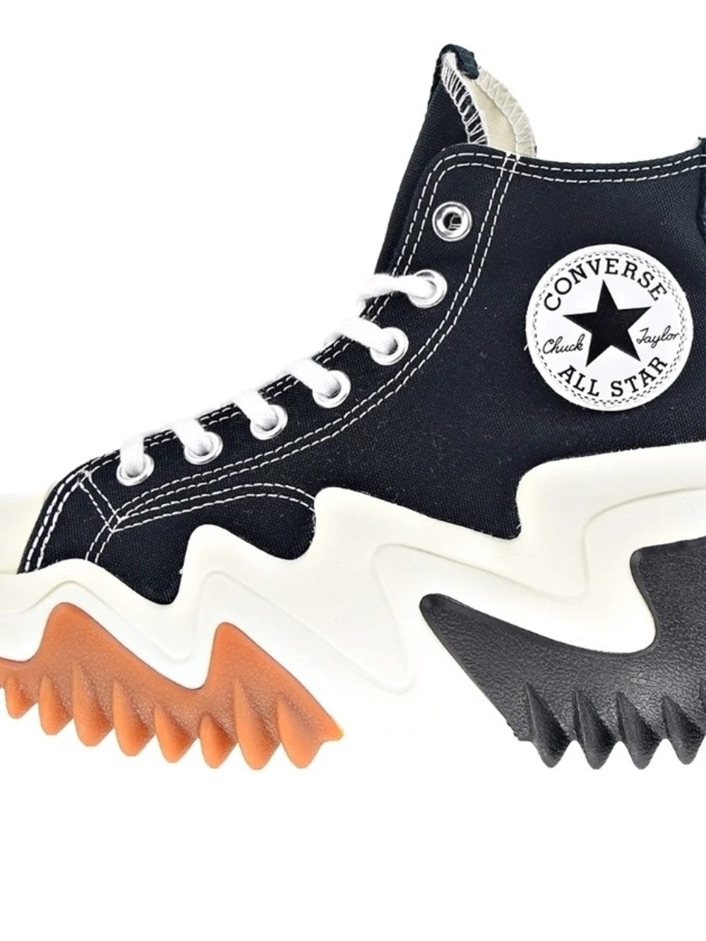 Converse Run Star Motion High Top Sneaker - Black with Orange & White Sole  10.5